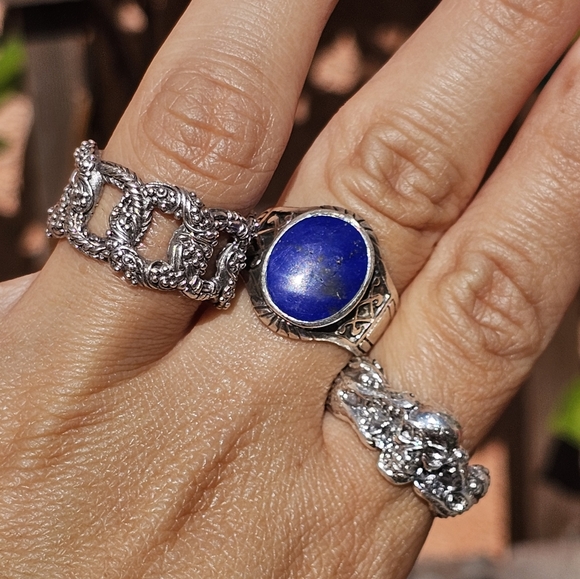 Lapis Sterling Silver Ring - Picture 7 of 8